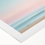 Art deco poster featuring geometric patterns in muted gold and teal, printed on rolled canvas.