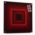 Bold Geometric Living Room Wall Art – Red & Burgundy Canvas