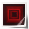 Bold Geometric Living Room Wall Art – Red & Burgundy Canvas
