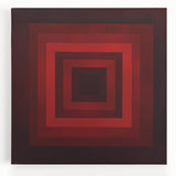 Bold Geometric Living Room Wall Art – Red & Burgundy Canvas