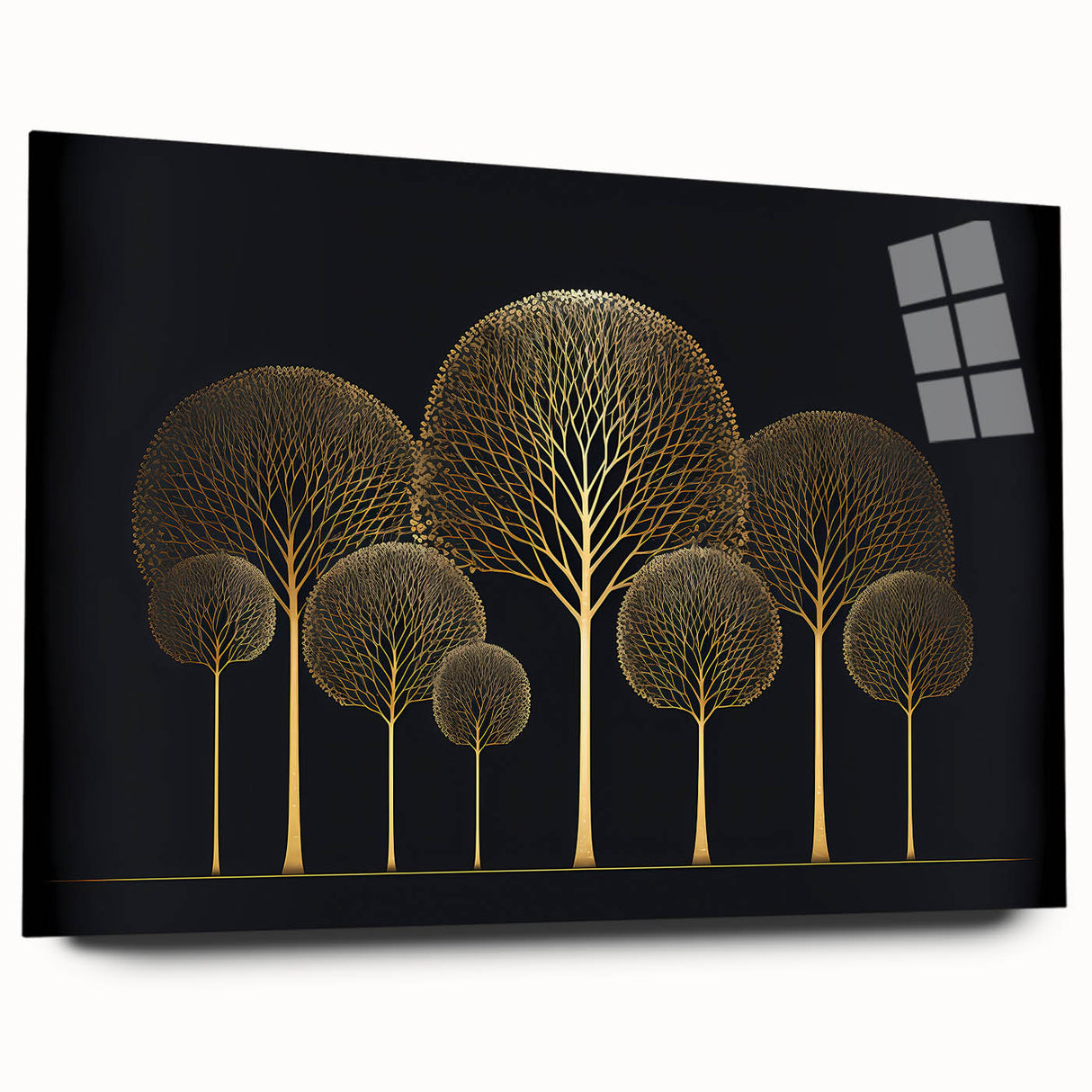 Abstract floral wall art displayed in a sleek acrylic frame, showcasing vibrant colors and intricate designs, perfect for modern home decor. Side view highlights its elegant presentation without visible pins, ideal for adding a touch of sophistication to any space.