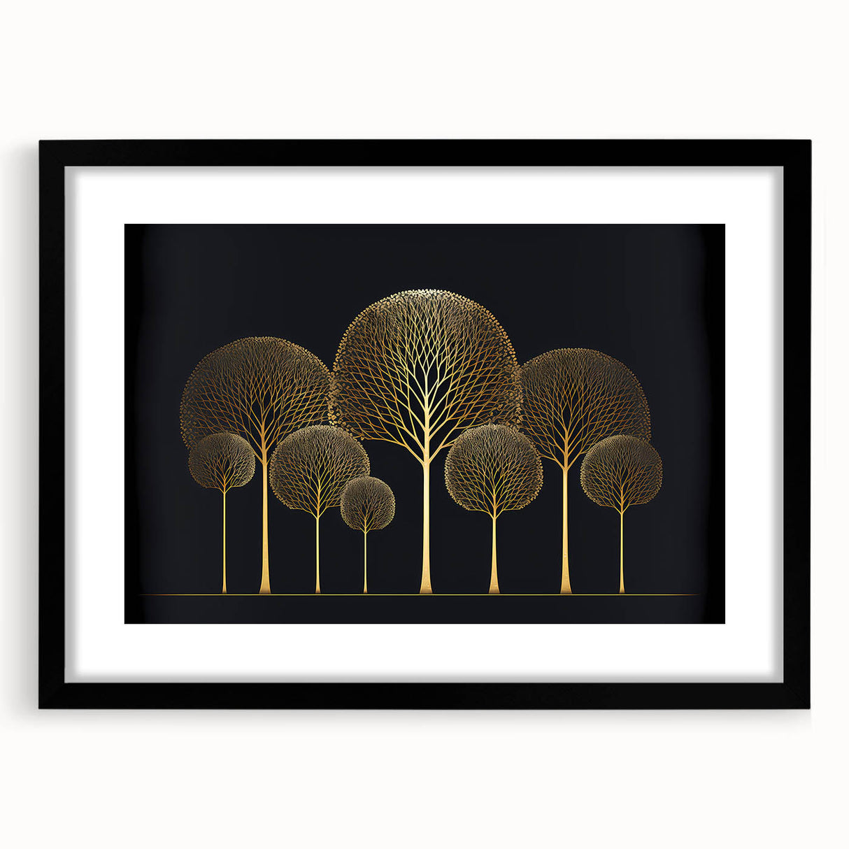 Abstract floral wall art print framed with a black mat, showcasing vibrant colors and intricate patterns, ideal for modern home decor enhancements.