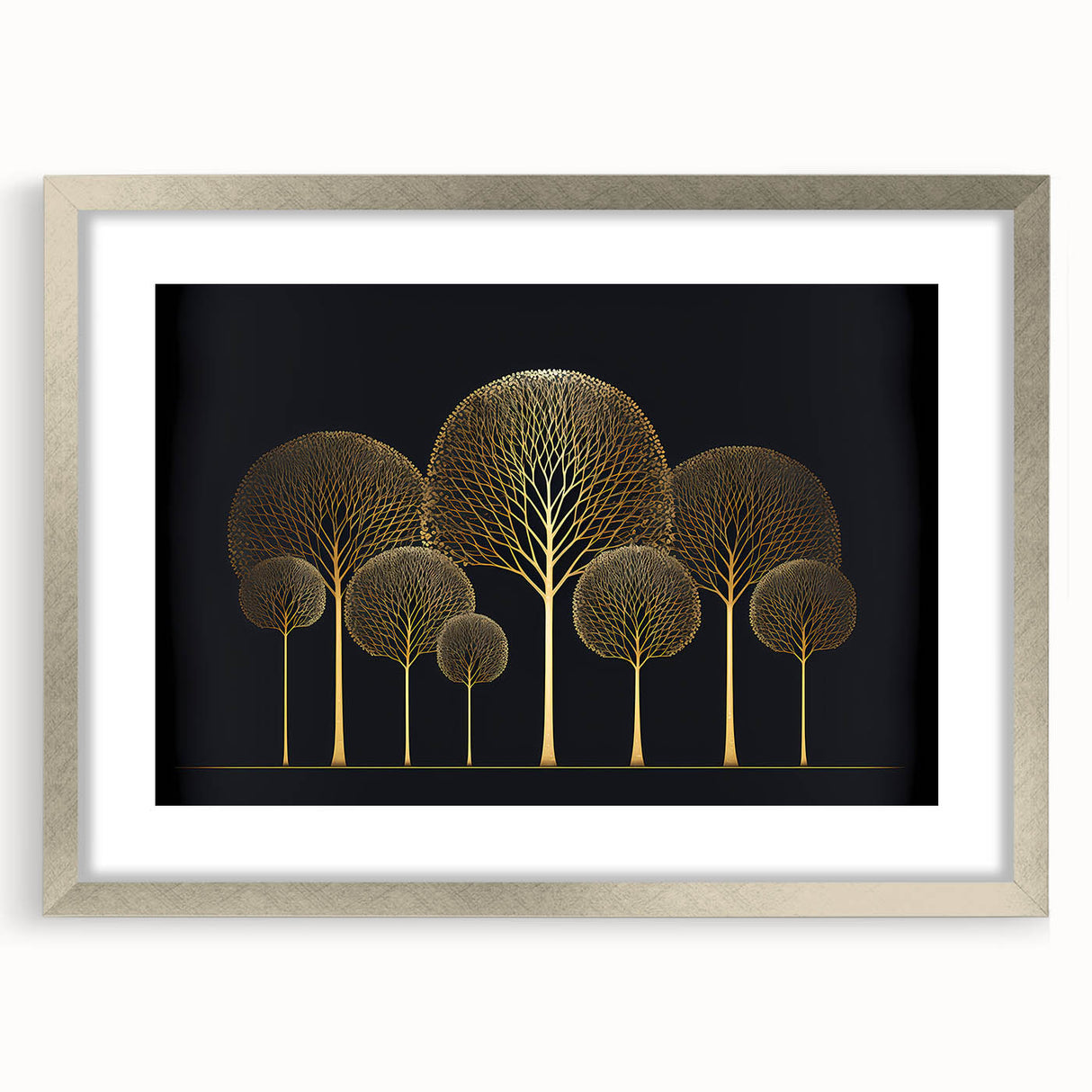 Abstract floral wall art in a silver frame with a white mat, showcasing vibrant colors and intricate designs, perfect for modern home decor and aesthetic enhancement.