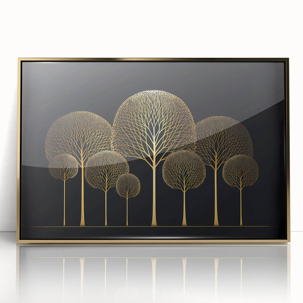 Framed abstract floral wall art featuring vibrant colors and delicate gold accents, perfect for modern home decor, enhancing any living space with elegance.