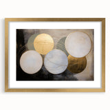 Abstract geometric frame with a gold mat, showcasing a modern design. The frame highlights the intricate patterns and textures, ideal for contemporary decor.