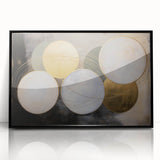 Framed acrylic artwork showcasing an abstract geometric design in black, perfect for modern home decor. Ideal for contemporary spaces, it adds a stylish touch.