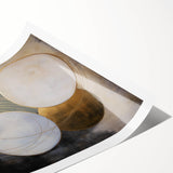 Abstract geometric rolled print showcasing vibrant colors and intricate shapes, ideal for modern home decor. Packaged securely in a durable cardboard tube for safe delivery.