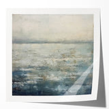 Abstract landscape wall art print showcasing vibrant colors and fluid shapes, displayed in a glossy finish, perfect for modern home decor.