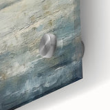 Close-up of vibrant abstract landscape wall art printed on acrylic glass, showcasing intricate colors and textures, perfect for modern home decor.