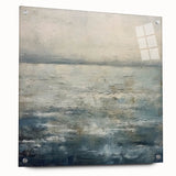 Abstract landscape wall art print displayed in a side view with acrylic glass and decorative pins, showcasing vibrant colors and intricate details, perfect for modern home decor.