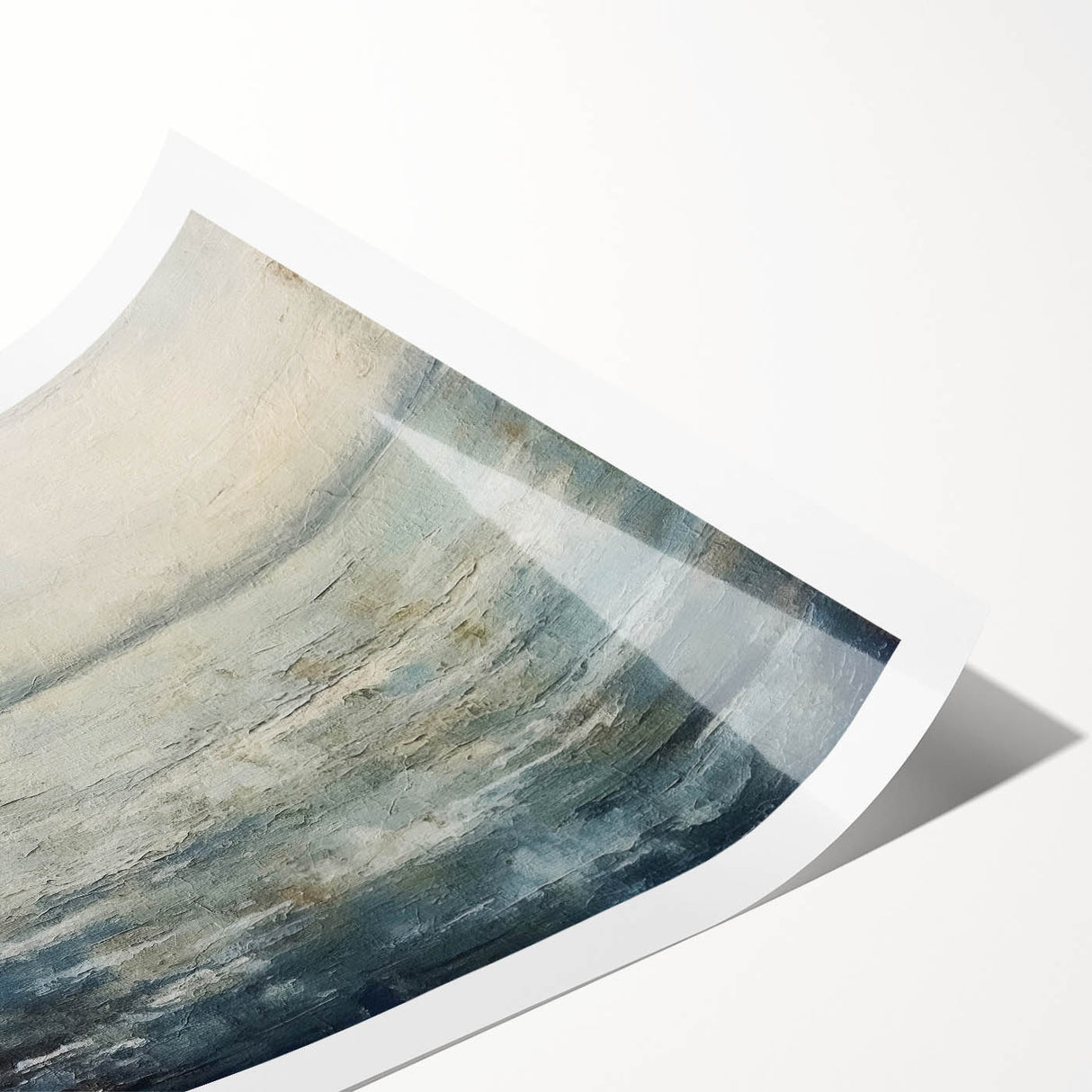 Abstract landscape wall art rolled print showcasing vibrant colors and fluid shapes, perfect for modern home decor. Packaged securely in a cardboard tube for protection during shipping.