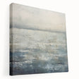 Abstract landscape wall art printed on stretched canvas, showcasing vibrant colors and fluid shapes, perfect for modern home decor. Side view highlights its depth and texture, ideal for enhancing any living space.