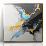 Fluid Art Paintings for Walls – Golden Tide Abstract Flow