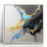 Fluid Art Paintings for Walls – Golden Tide Abstract Flow