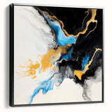 Fluid Art Paintings for Walls – Golden Tide Abstract Flow