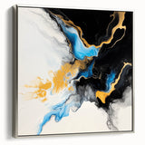 Fluid Art Paintings for Walls – Golden Tide Abstract Flow