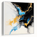 Fluid Art Paintings for Walls – Golden Tide Abstract Flow
