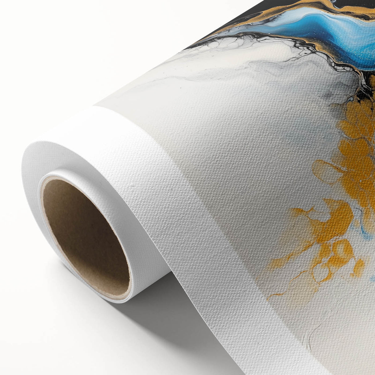 Fluid Art Paintings for Walls – Golden Tide Abstract Flow
