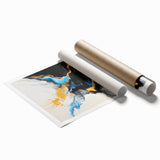 Fluid Art Paintings for Walls – Golden Tide Abstract Flow