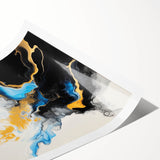 Fluid Art Paintings for Walls – Golden Tide Abstract Flow