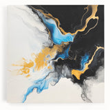 Fluid Art Paintings for Walls – Golden Tide Abstract Flow