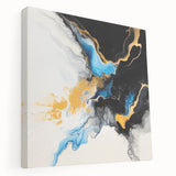 Fluid Art Paintings for Walls – Golden Tide Abstract Flow