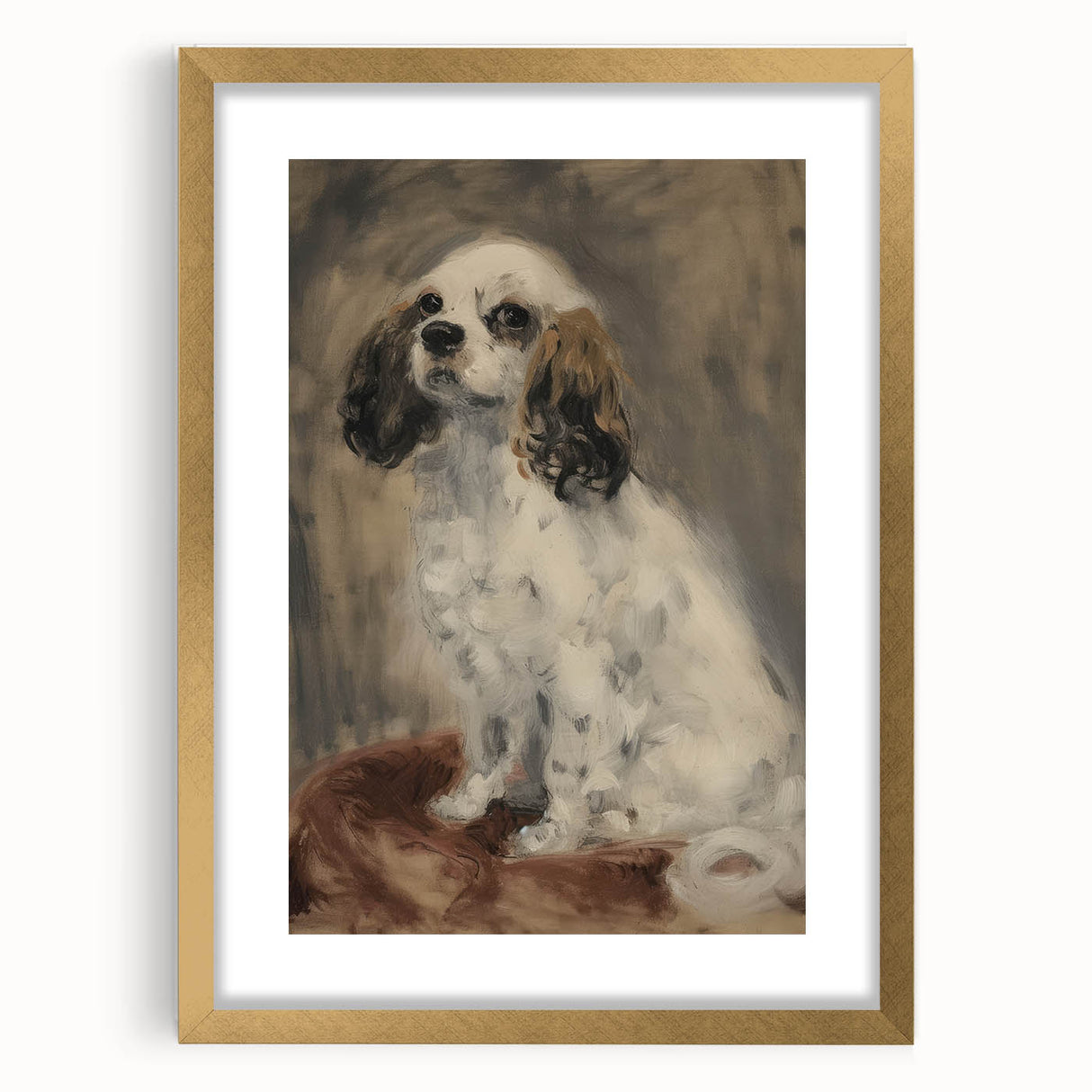 Elegant gold-framed animal artwork featuring intricate details and a soft matting, perfect for enhancing home decor with a touch of sophistication and nature-inspired beauty.