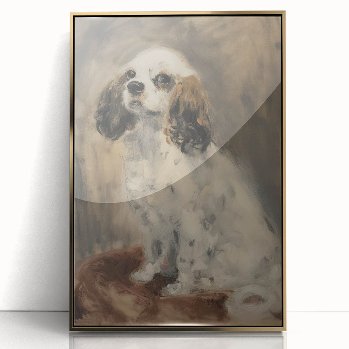 Framed acrylic artwork showcasing a vibrant animal design with gold accents, ideal for modern decor. Perfect for animal lovers, adding elegance to any room.