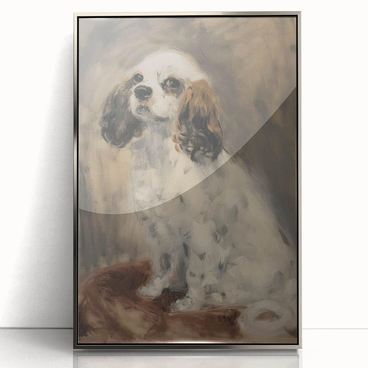 Framed acrylic artwork showcasing a vibrant silver animal design, featuring intricate details and a sleek front view, perfect for modern home decor.