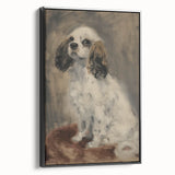 Framed canvas featuring a vibrant animal design in rich colors, showcasing intricate details and textures, displayed from a black side view for artistic depth.