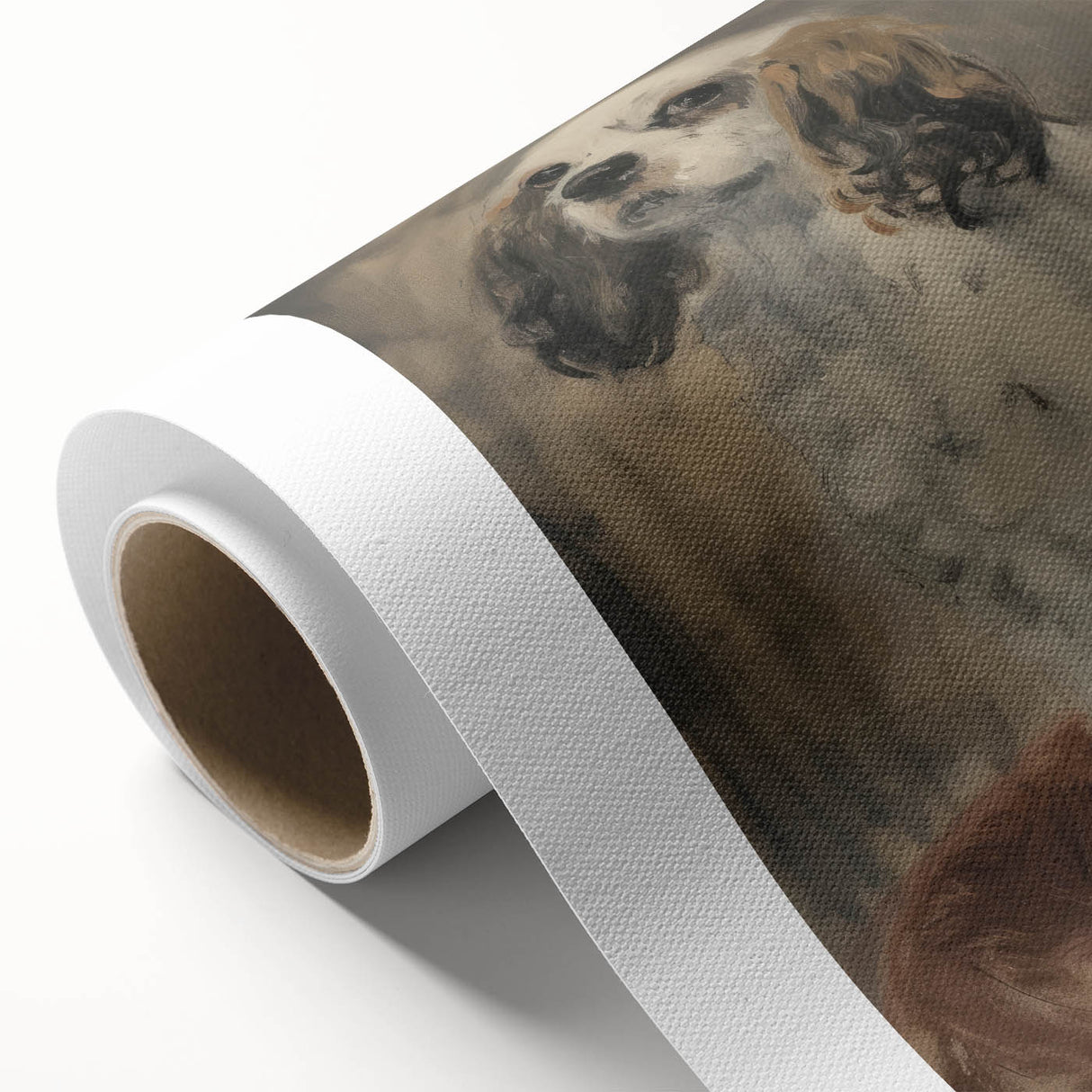 Rolled canvas showcasing vibrant African animal designs in intricate detail, elegantly packaged in a protective cardboard tube for art enthusiasts and collectors.