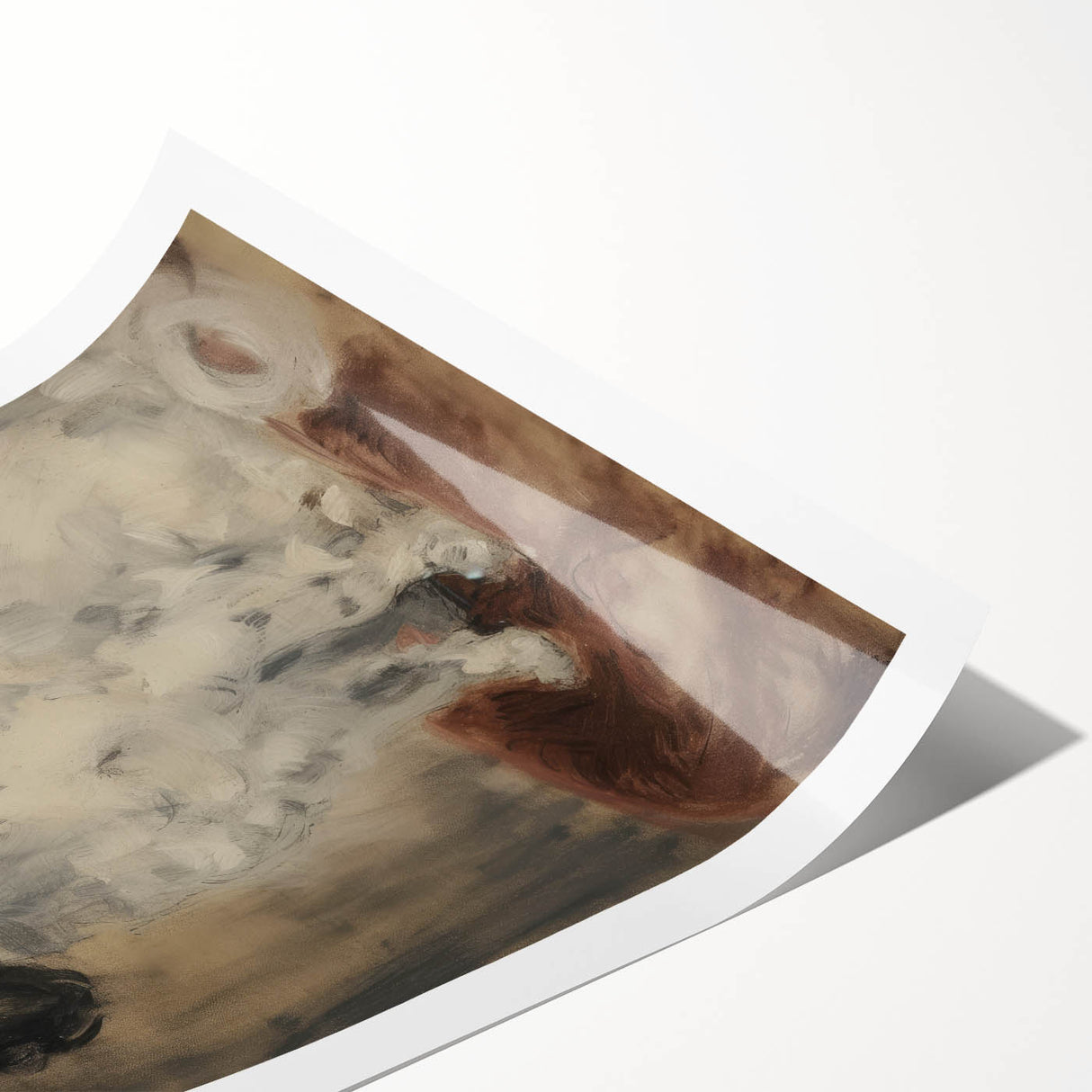 Rolled canvas print showcasing a vibrant animal-themed design with intricate details, featuring bold colors and a textured surface, ready for display in a stylish home setting.