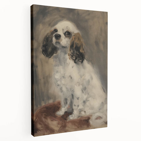 Stretched canvas art featuring a vibrant animal design in rich colors, showcasing a side view of the artwork, perfect for home decor and nature enthusiasts.