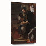 Historical Art - Baroque Courtroom Scene with Noble Figure and Attendants