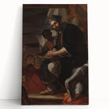 Historical Art - Baroque Courtroom Scene with Noble Figure and Attendants