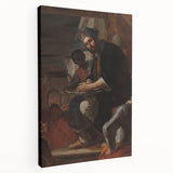 Historical Art - Baroque Courtroom Scene with Noble Figure and Attendants