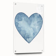 Blue Watercolor Heart Print - Personalized Kids Art