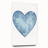 Blue Watercolor Heart Print - Personalized Kids Art