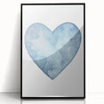 Blue Watercolor Heart Print - Personalized Kids Art