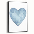 Blue Watercolor Heart Print - Personalized Kids Art