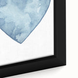Blue Watercolor Heart Print - Personalized Kids Art