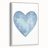 Blue Watercolor Heart Print - Personalized Kids Art