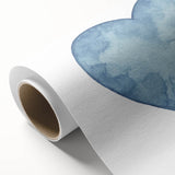 Blue Watercolor Heart Print - Personalized Kids Art