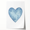 Blue Watercolor Heart Print - Personalized Kids Art