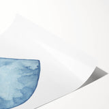 Blue Watercolor Heart Print - Personalized Kids Art