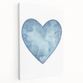Blue Watercolor Heart Print - Personalized Kids Art