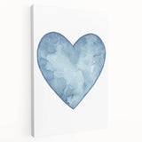 Blue Watercolor Heart Print - Personalized Kids Art