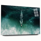 Acrylic landscape artwork showcasing a serene beach scene, viewed from the side, highlighting vibrant colors and details without pins for easy display. Perfect for coastal decor enthusiasts seeking a tranquil atmosphere.