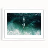 Framed landscape artwork showcasing a serene beach scene, featuring soft pastel colors and a white mat, perfect for coastal home décor. Ideal for creating a calming atmosphere.