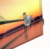 Close-up of a landscape bridge design crafted from acrylic glass, showcasing vibrant colors and intricate details, ideal for modern home decor and art enthusiasts.